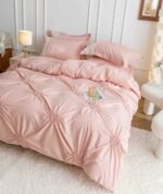 Lenjerie de pat finet cu inimi brodate – 6 piese, Model 5711 - imagine 3