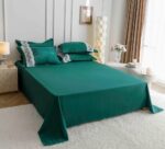 Lenjerie de pat finet cu inimi brodate – 6 piese, Model 5712