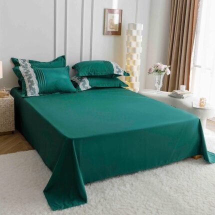 Lenjerie de pat finet cu inimi brodate – 6 piese, Model 5712