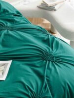 Lenjerie de pat finet cu inimi brodate – 6 piese, Model 5712 - imagine 3