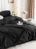 Lenjerie de pat finet cu inimi brodate – 6 piese, Model 5717 - imagine 3