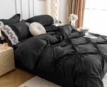 Lenjerie de pat finet cu inimi brodate – 6 piese, Model 5717 - imagine 4