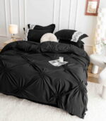 Lenjerie de pat finet cu inimi brodate – 6 piese, Model 5717 - imagine 5