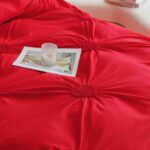 Lenjerie de pat finet cu inimi brodate – 6 piese, Model 5718 - imagine 3