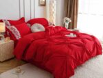 Lenjerie de pat finet cu inimi brodate – 6 piese, Model 5718 - imagine 4