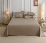 Lenjerie de pat finet cu inimi brodate – 6 piese, Model 9934 - imagine 2