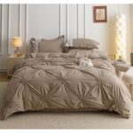 Lenjerie de pat finet cu inimi brodate – 6 piese, Model 9934 - imagine 5