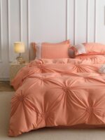 Lenjerie de pat finet cu inimi brodate – 6 piese, Model 9935 - imagine 4