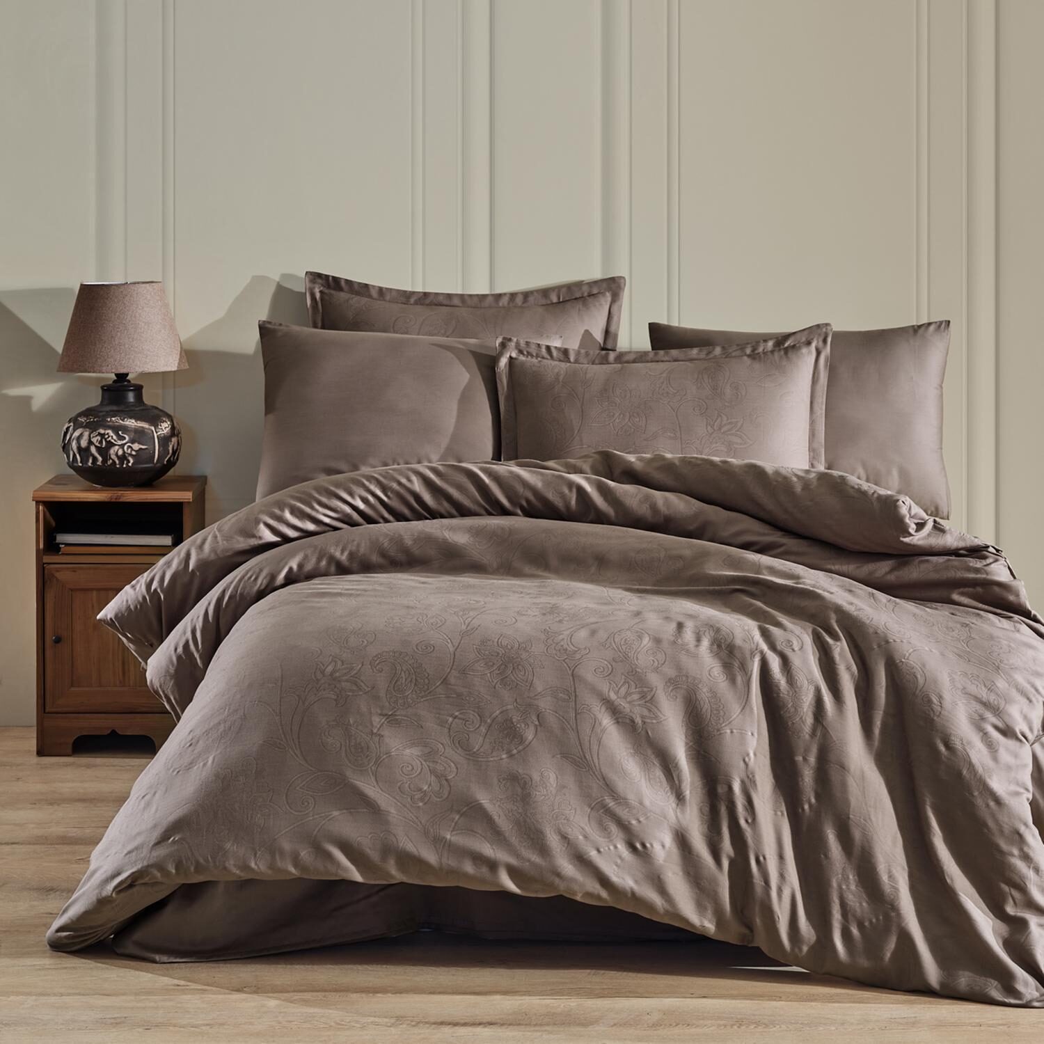 Lenjerie de pat Jacquard bumbac 100% – 6 piese, Model 9742 Lenjerie de pat Jacquard bumbac 100% – 6 piese, Model 9742