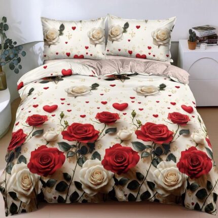 Lenjerie de pat Luxury – bumbac satinat – 4 piese, Model 18369