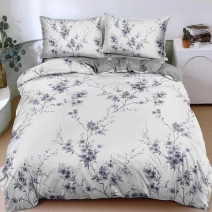 Lenjerie de pat Luxury – bumbac satinat – cu elastic – 4 piese, Model 18403
