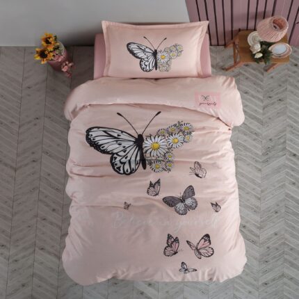 Lenjerie de pat Ranforce 100% bumbac – Daisy Love v2 – 1 persoana – 3 piese, Model 16966