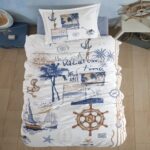 Lenjerie de pat Ranforce 100% bumbac – Hawaii – 1 persoana – 3 piese, Model 16965