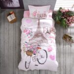 Lenjerie de pat Ranforce 100% bumbac – Paris Love – 1 persoana – 3 piese, Model 16963