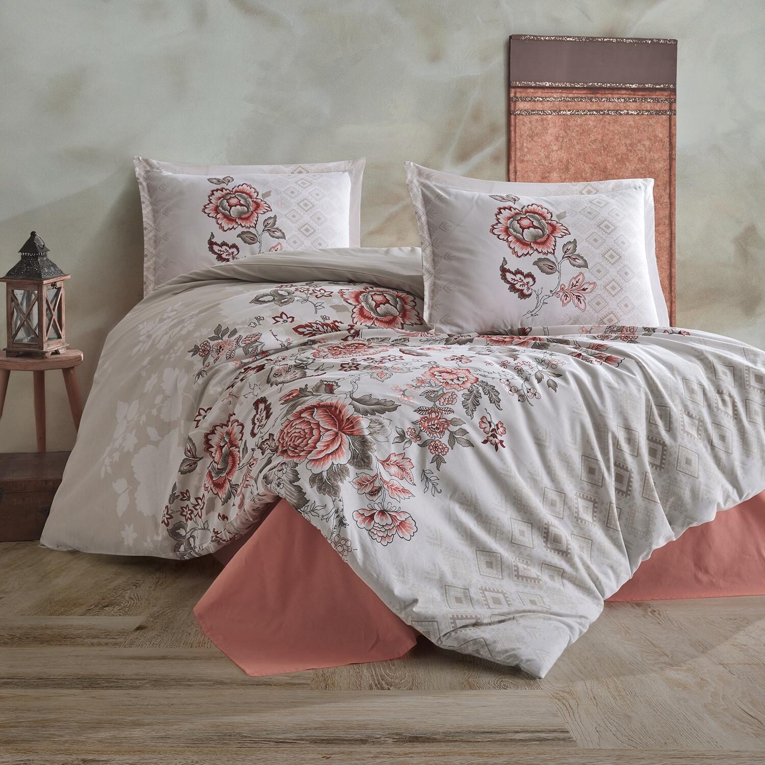 Lenjerie de pat ranforce Clasy King size, Model 11249 Lenjerie de pat ranforce Clasy King size, Model 11249