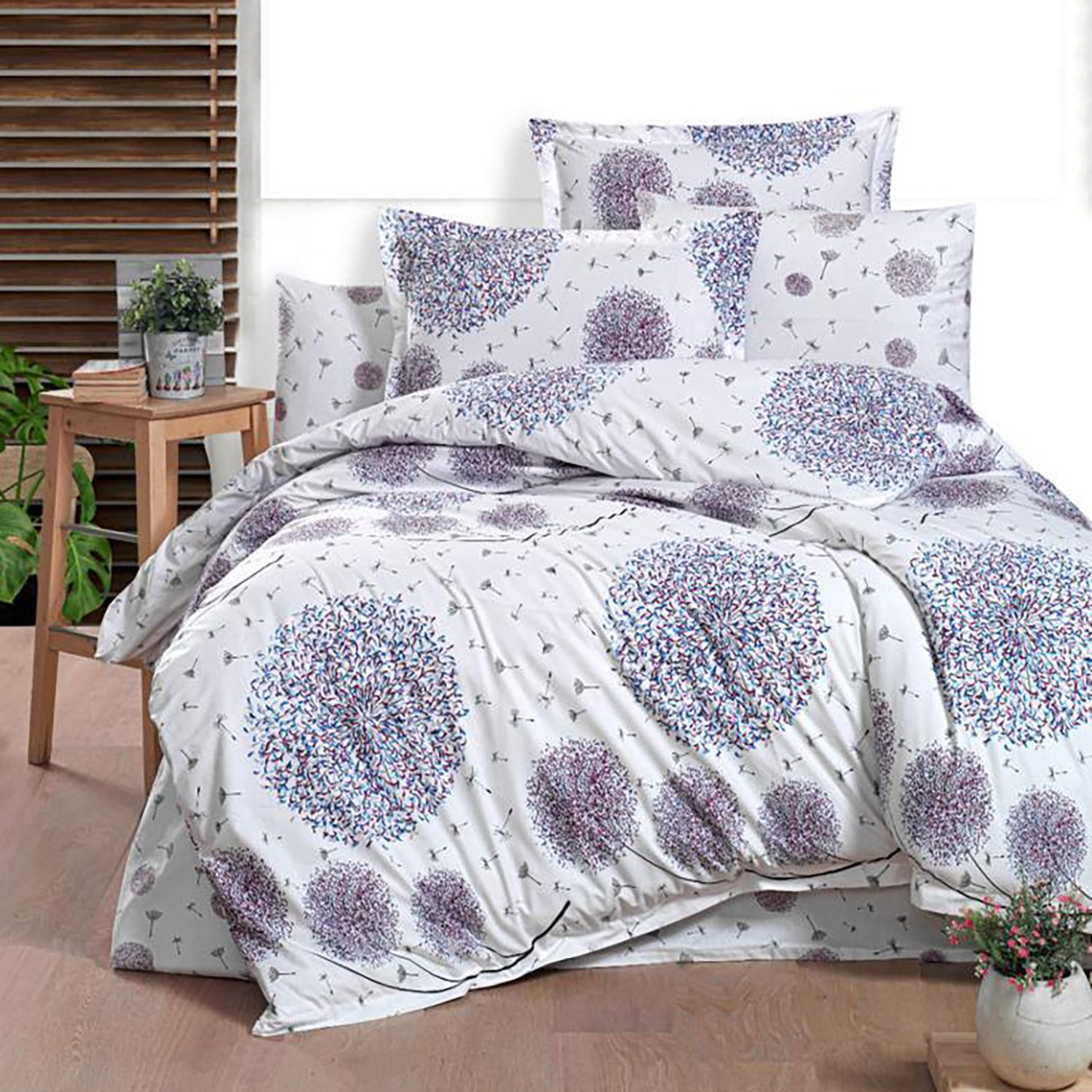 Lenjerie de pat ranforce Clasy King size, Model 11257 Lenjerie de pat ranforce Clasy King size, Model 11257