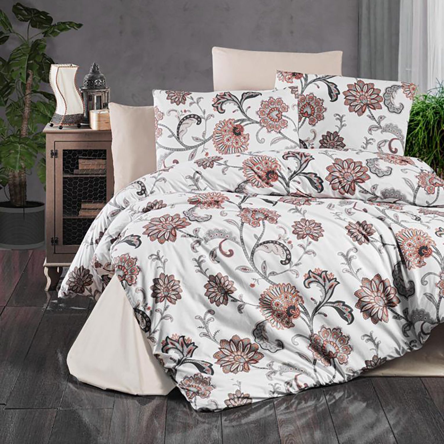 Lenjerie de pat ranforce Clasy King size, Model 11264 Lenjerie de pat ranforce Clasy King size, Model 11264
