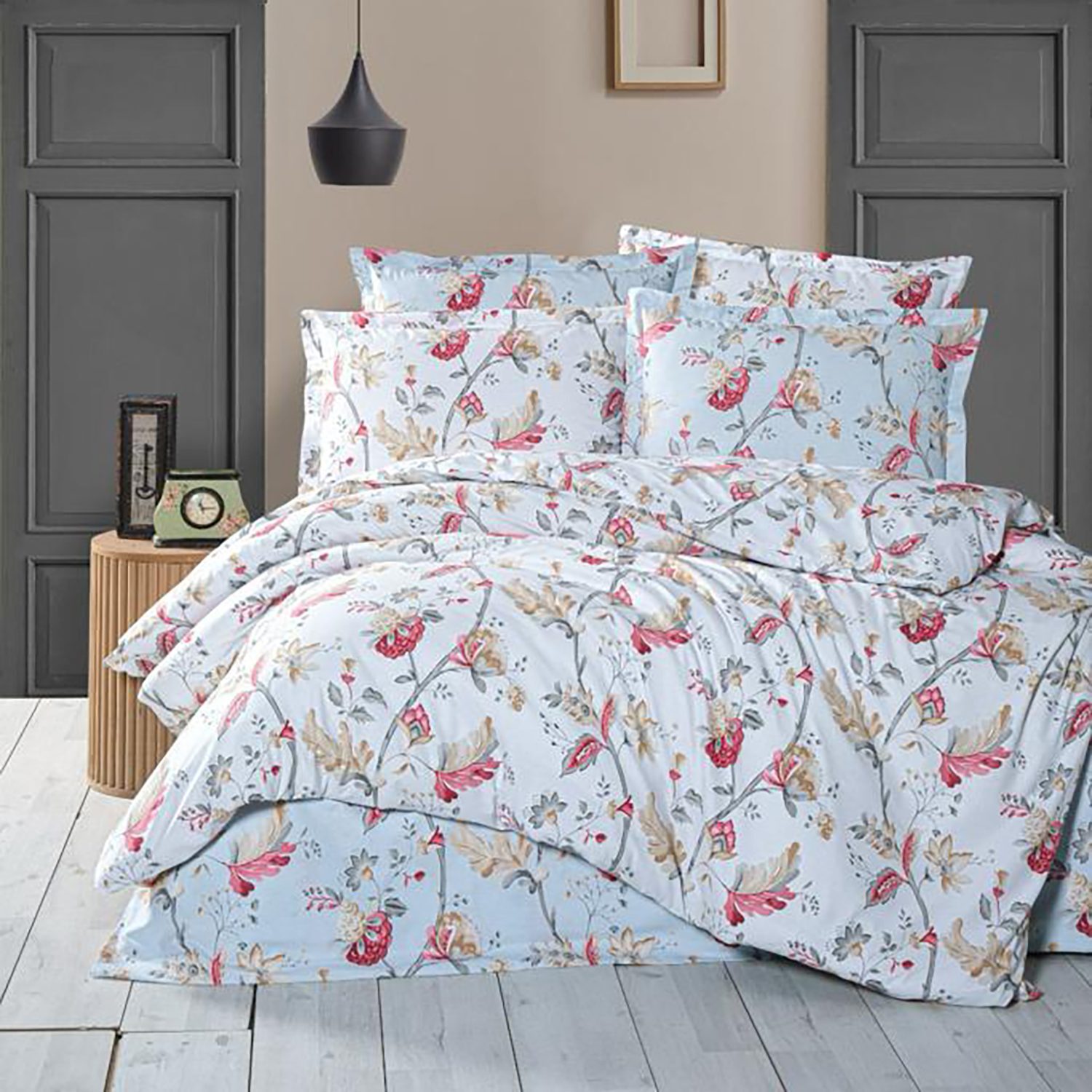 Lenjerie de pat ranforce Clasy King size, Model 11265 Lenjerie de pat ranforce Clasy King size, Model 11265