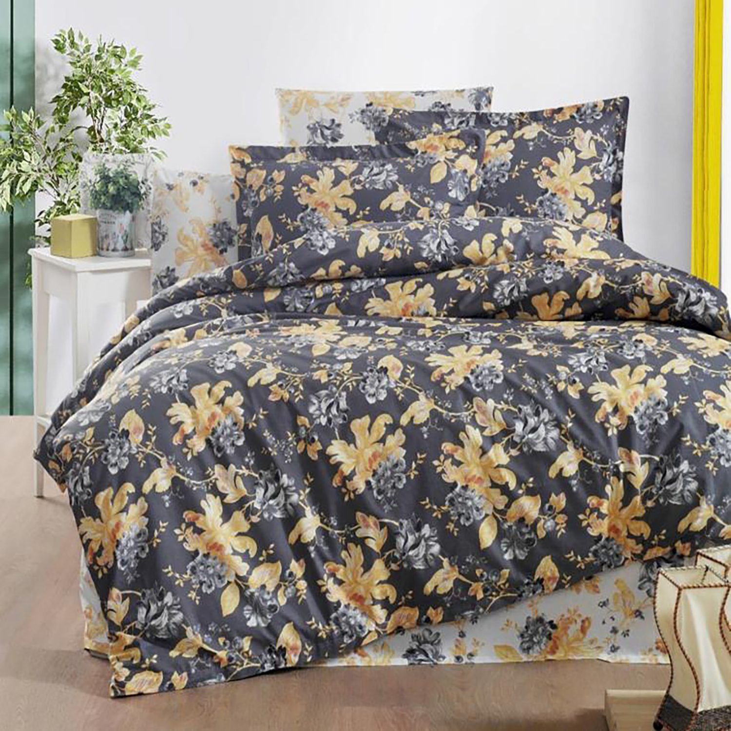 Lenjerie de pat ranforce Clasy King size, Model 11276 Lenjerie de pat ranforce Clasy King size, Model 11276