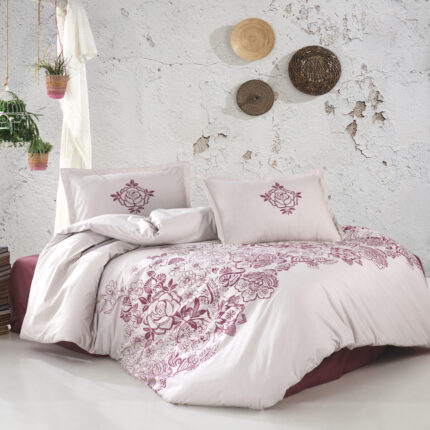 Lenjerie de pat ranforce Clasy King size, Model 1876