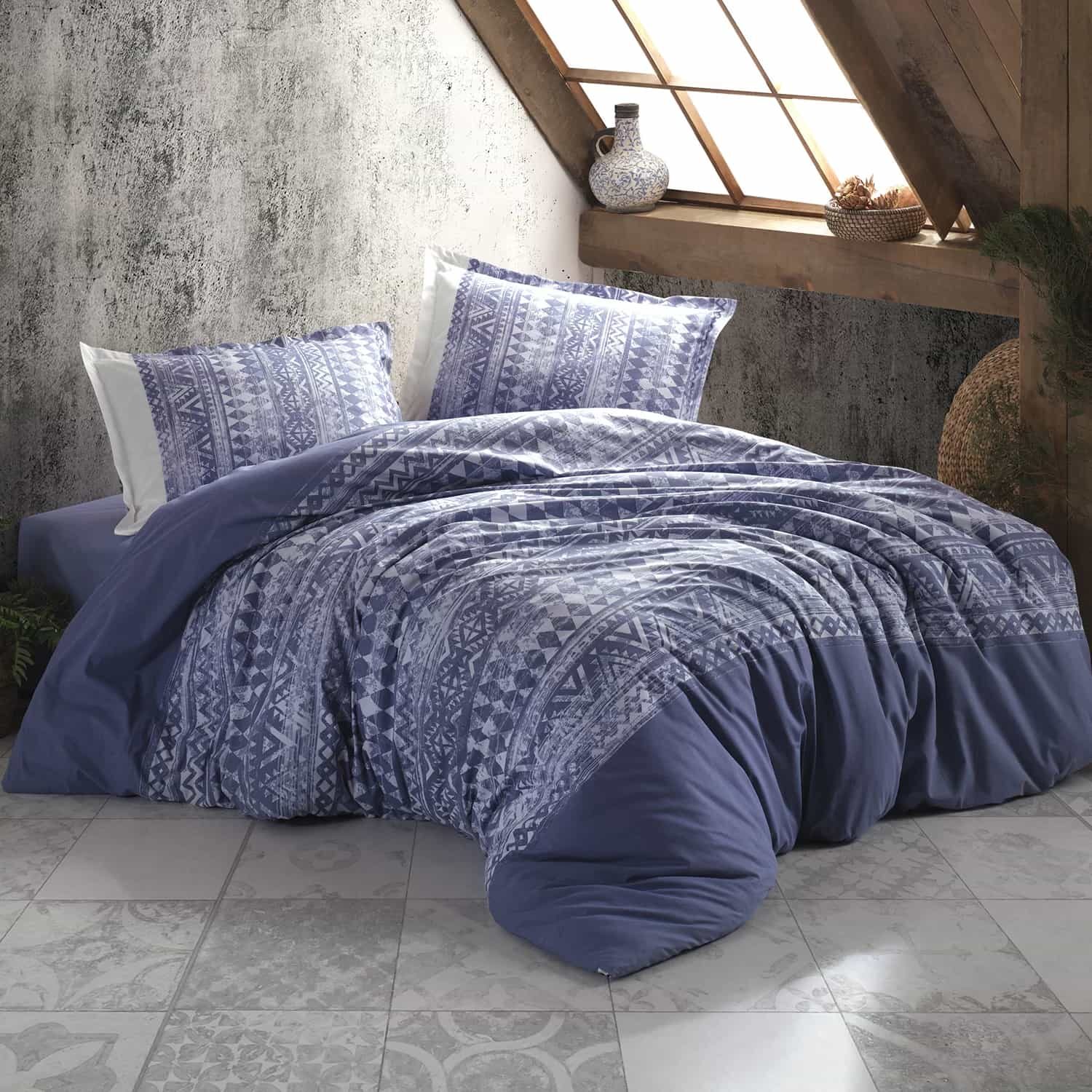 Lenjerie de pat ranforce Clasy King size, Model 6893 Lenjerie de pat ranforce Clasy King size, Model 6893