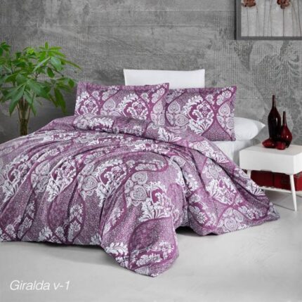 Lenjerie de pat satin Clasy King size, Model 1870