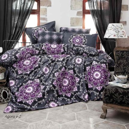 Lenjerie de pat satin Clasy King size, Model 6878