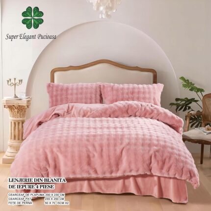 Lenjerie din blanita artificiala de iepure – 4 piese, Model 13574