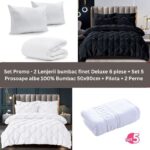 Pachet Promo – 2 Lenjerii bumbac finet Deluxe + Set 5 prosoape 100% Bumbac + Pilota + 2 Perne, Model 9235
