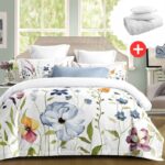 Pachet promo lenjerie de pat 100% bumbac – cu elastic – 4 piese + Pilota + 2 Perne, Model 18259