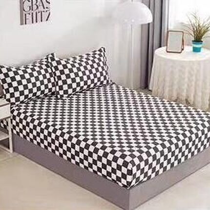 Pachet promo lenjerie de pat bumbac finet cu elastic 6 piese + Pilota + 2 Perne, Model 11073