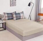 Pachet promo lenjerie de pat bumbac finet cu elastic 6 piese + Pilota + 2 Perne, Model 11074