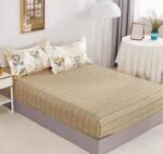 Pachet promo lenjerie de pat bumbac finet cu elastic 6 piese + Pilota + 2 Perne, Model 11076