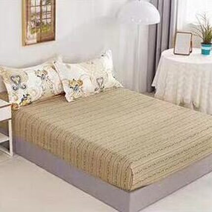 Pachet promo lenjerie de pat bumbac finet cu elastic 6 piese + Pilota + 2 Perne, Model 11076