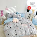 Pachet promo lenjerie de pat bumbac finet cu elastic 6 piese + Pilota + 2 Perne, Model 11078 - imagine 2