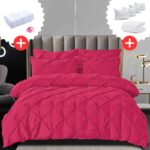 Pachet Promo Lenjerie de pat bumbac finet deluxe + Set 5 prosoape 100% Bumbac + Pilota + 4 Perne, Model 9216