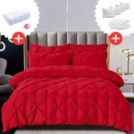 Pachet Promo Lenjerie de pat bumbac finet deluxe + Set 5 prosoape 100% Bumbac + Pilota + 4 Perne, Model 9223