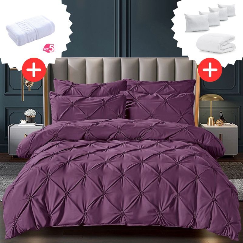 Pachet Promo Lenjerie de pat bumbac finet deluxe + Set 5 prosoape 100% Bumbac + Pilota + 4 Perne, Model 9224 Pachet Promo Lenjerie de pat bumbac finet deluxe + Set 5 prosoape 100% Bumbac + Pilota + 4 Perne, Model 9224