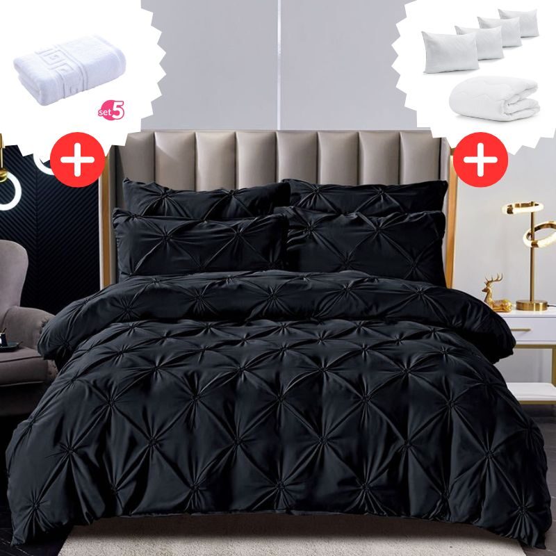 Pachet Promo Lenjerie de pat bumbac finet deluxe + Set 5 prosoape 100% Bumbac + Pilota + 4 Perne, Model 9231 Pachet Promo Lenjerie de pat bumbac finet deluxe + Set 5 prosoape 100% Bumbac + Pilota + 4 Perne, Model 9231