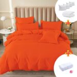 Pachet Promo Lenjerie de pat finet cu elastic + Set 5 prosoape 100% Bumbac + Pilota + 4 Perne, Model 7887