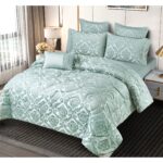 Set lenjerie de pat bumbac Jacquard + Pilota Jacquard + Perna – 7 piese, Model 10992 - imagine 2