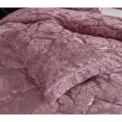 Set lenjerie de pat bumbac Jacquard + Pilota Jacquard + Perna – 7 piese, Model 10993