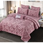Set lenjerie de pat bumbac Jacquard + Pilota Jacquard + Perna – 7 piese, Model 10993 - imagine 2