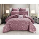 Set lenjerie de pat bumbac Jacquard + Pilota Jacquard + Perna – 7 piese, Model 10993 - imagine 5