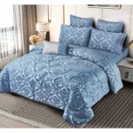 Set lenjerie de pat bumbac Jacquard + Pilota Jacquard + Perna – 7 piese, Model 10995 - imagine 2
